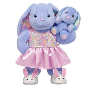 Pastel Paws Pawlette™ Bunny Plush Sequin Dress Gift Set with Build-A-Bear Mini Beans®